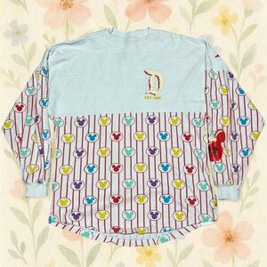 Disneyland Resort Spirit Jersey Mickey Popcorn Print Long Sleeve Shirt XSmall